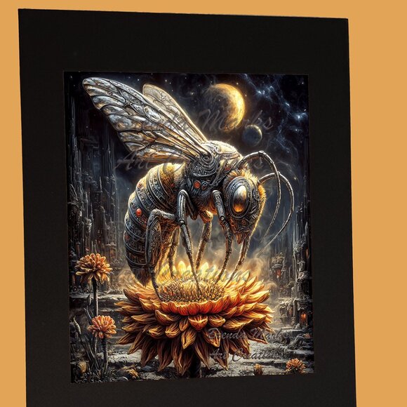 Robotic Bees Restores Life After Apocalypse 1 Matted Print Direct from Artist - Picture 4 of 4